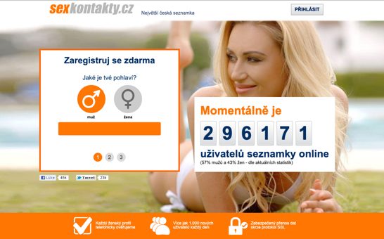 sexkontakty.cz landing page