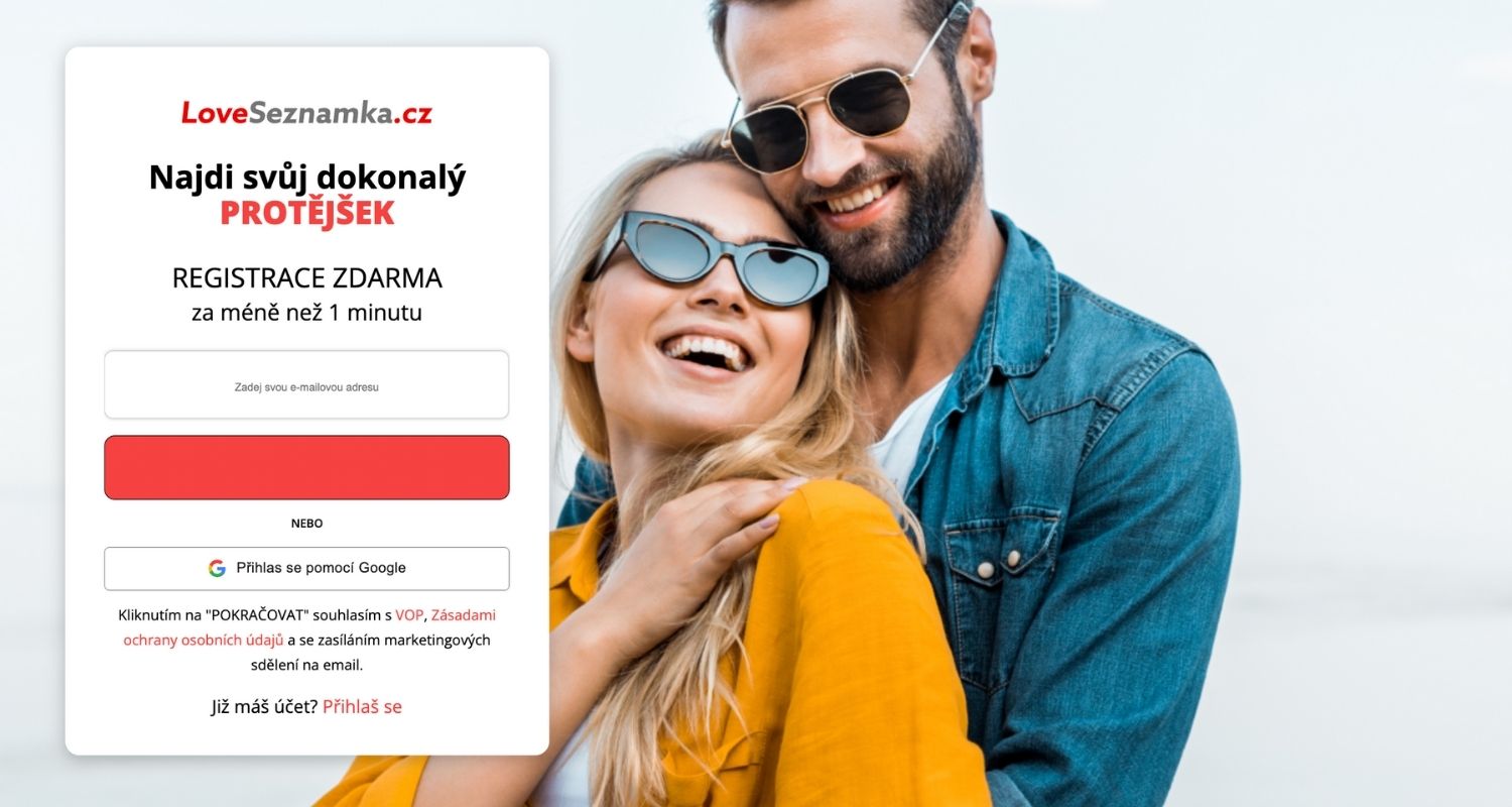 landing page loveeznamka.cz